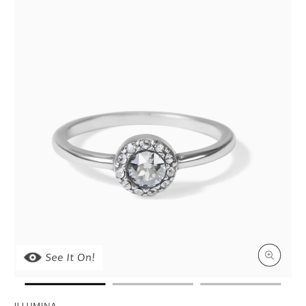Delicate Silver Ring with Round Gemstone and Halo Setting